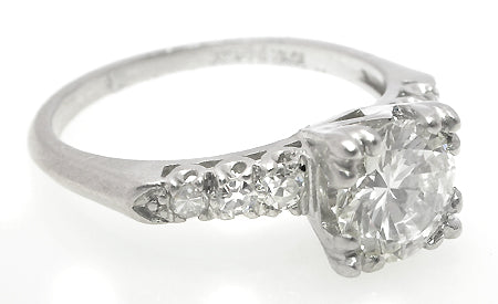 1.14ct Round  Diamond Platinum Engagement Ring