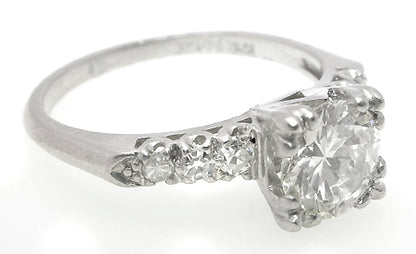 1.14ct Round  Diamond Platinum Engagement Ring