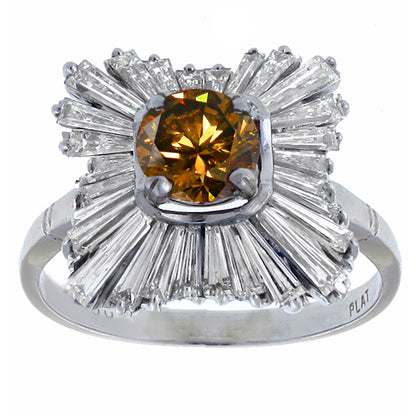1.15ct  Fancy  Brown  Diamond  1.40ct White Diamond Ring