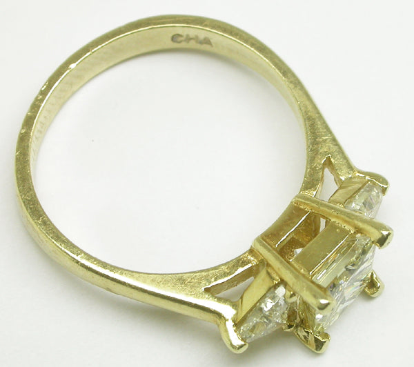 1.15ct Princess Cut Diamond 18k Yellow Gold Engagement Ring