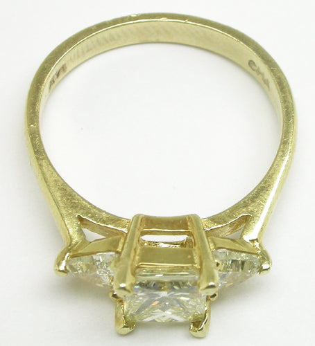 1.15ct Princess Cut Diamond 18k Yellow Gold Engagement Ring