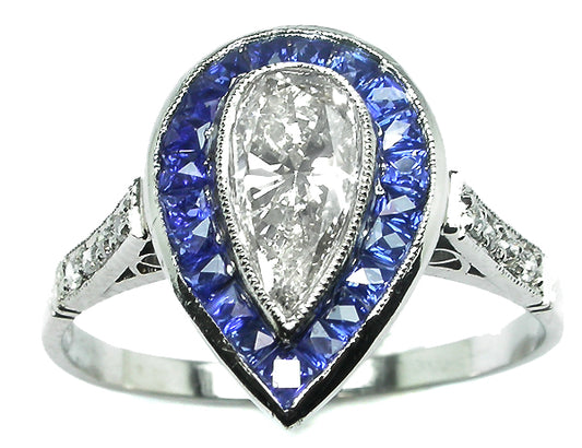 1.16ct Art Deco Style Platinum Diamond Engagement Ring