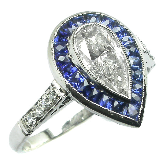 1.16ct Art Deco Style Platinum Diamond Engagement Ring