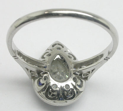 1.16ct Art Deco Style Platinum Diamond Engagement Ring