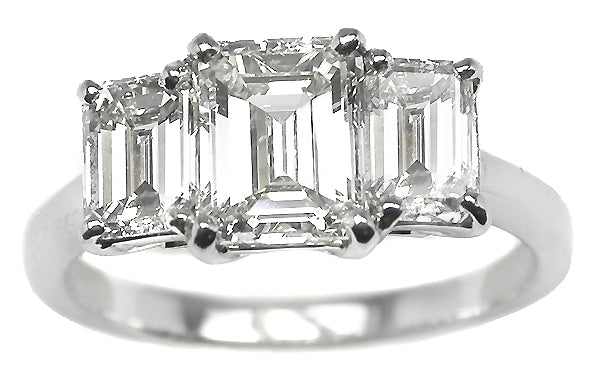 1.17ct Emerald Cut Diamond Platinum Engagement Ring