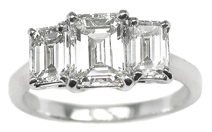 1.17ct Emerald Cut Diamond Platinum Engagement Ring