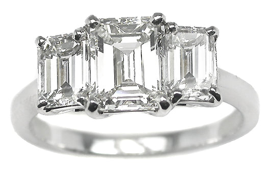 1.17ct Emerald Cut Diamond Platinum Engagement Ring