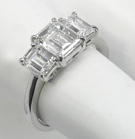 1.17ct Emerald Cut Diamond Platinum Engagement Ring