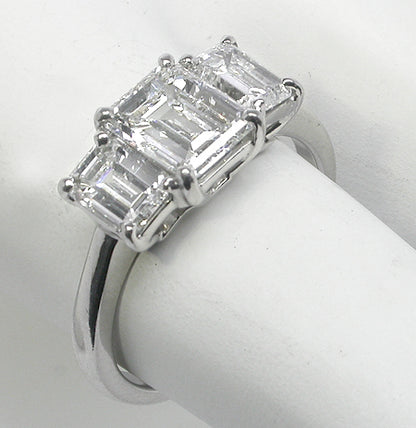 1.17ct Emerald Cut Diamond Platinum Engagement Ring