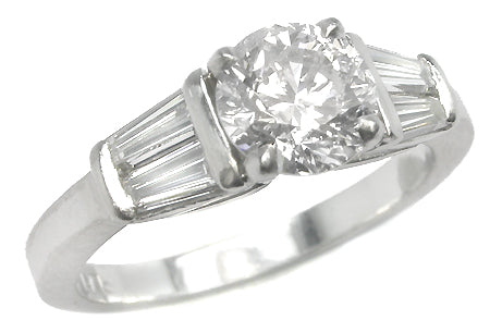 1.17ct Round Brilliant Diamond Platinum Engagement Ring