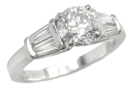 1.17ct Round Brilliant Diamond Platinum Engagement Ring