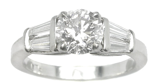 1.17ct Round Brilliant Diamond Platinum Engagement Ring