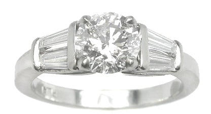 1.17ct Round Brilliant Diamond Platinum Engagement Ring