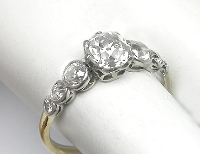 1.18ct Old Mine  Diamond 14k Yellow & White Gold Engagement Ring