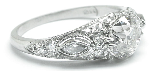 1.19ct Art Deco Style Diamond Engagement Ring