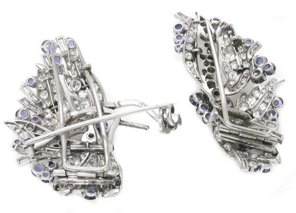 12.00ct Diamond 5.00ctSapphire Platinum  Pin