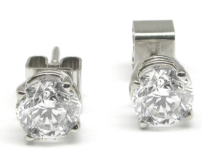 1.20ct 14k White Gold Round Diamond Studs Earrings