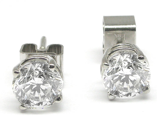 1.20ct 14k White Gold Round Diamond Studs Earrings
