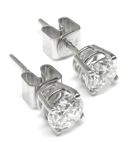 1.20ct 14k White Gold Round Diamond Studs Earrings