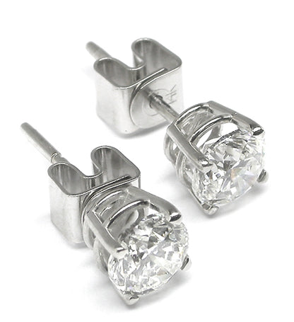 1.20ct 14k White Gold Round Diamond Studs Earrings
