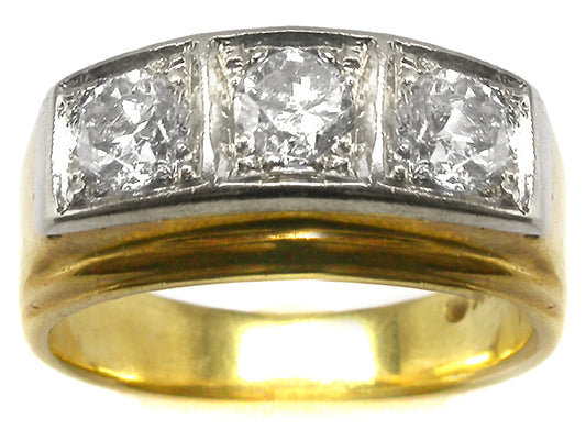 1.20ct Round Diamonds 14k Yellow Gold Men's Ring