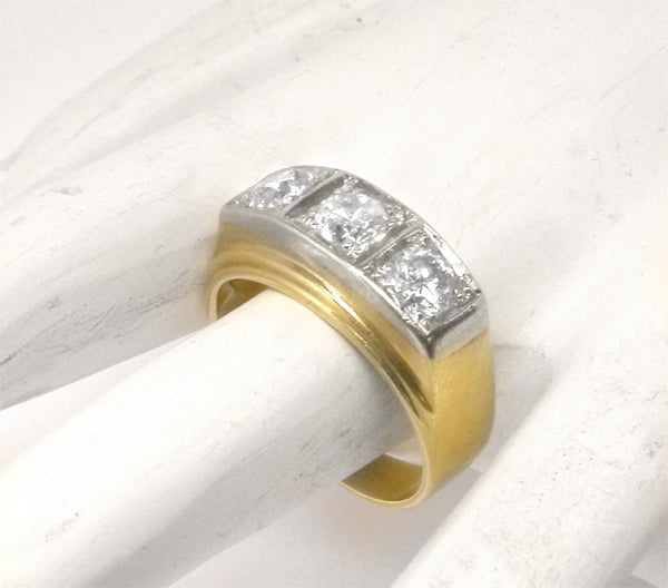 1.20ct Round Diamonds 14k Yellow Gold Men's Ring