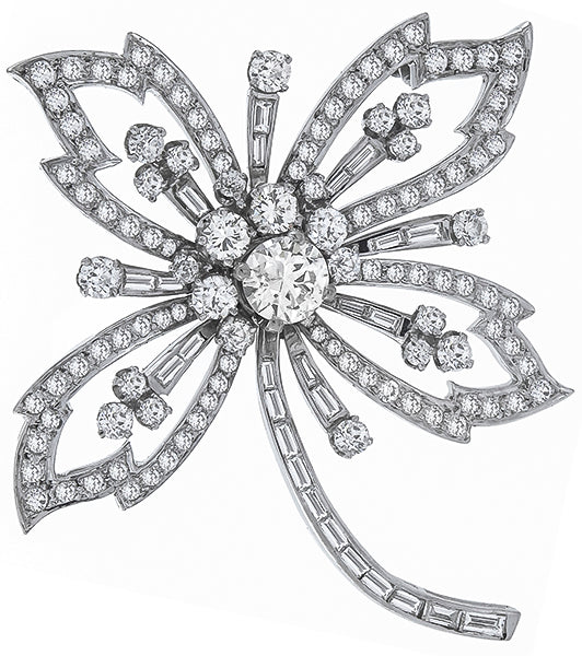 1.23ct Center Diamond 5.00ct Diamond Pin
