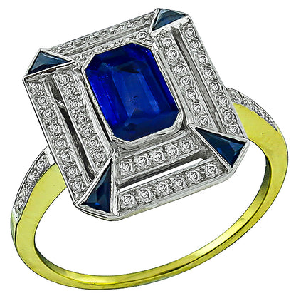 1.23ct Sapphire 0.30ct Diamond Ring