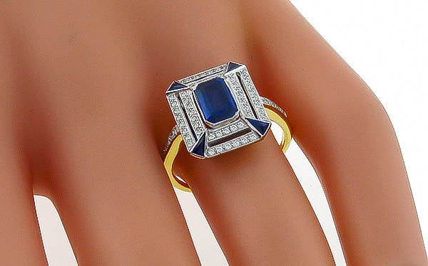 1.23ct Sapphire 0.30ct Diamond Ring