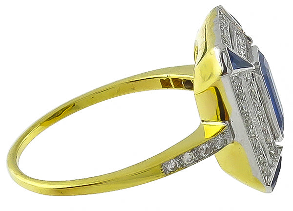 1.23ct Sapphire 0.30ct Diamond Ring