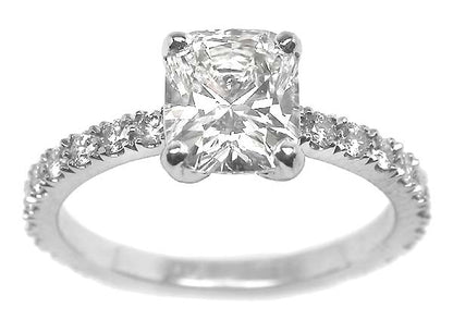 1.24ct Cushion Cut Diamond Platinum Engagement Ring