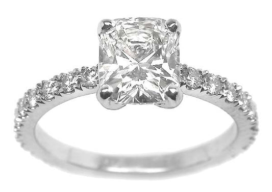 1.24ct Cushion Cut Diamond Platinum Engagement Ring