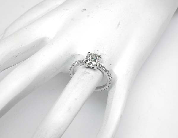 1.24ct Cushion Cut Diamond Platinum Engagement Ring