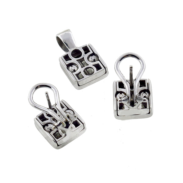 1.25ct Diamond Gold Pendant & Earrings Set