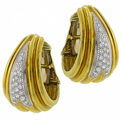 1.25ct Diamond Gold Tapering Huggies  Earrings