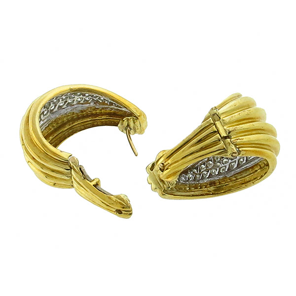 1.25ct Diamond Gold Tapering Huggies  Earrings