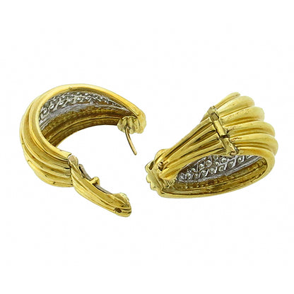 1.25ct Diamond Gold Tapering Huggies  Earrings