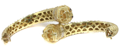 1.25ct Diamond & Ruby Twin Head Lion Bangle