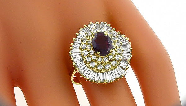 1.25ct Ruby 1.20ct Diamond Ring
