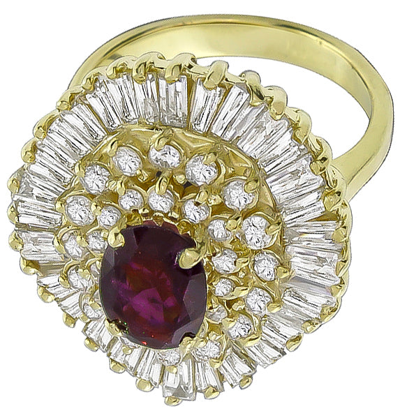 1.25ct Ruby 1.20ct Diamond Ring
