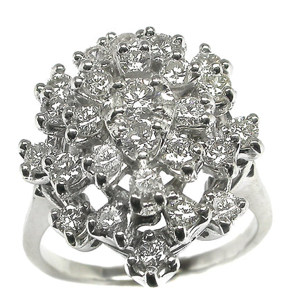 1.30ct  Diamond 18k White Gold Cocktail Ring