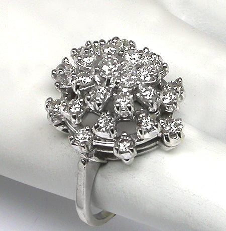 1.30ct  Diamond 18k White Gold Cocktail Ring