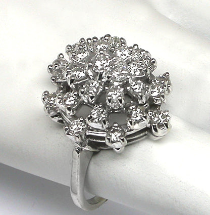 1.30ct  Diamond 18k White Gold Cocktail Ring