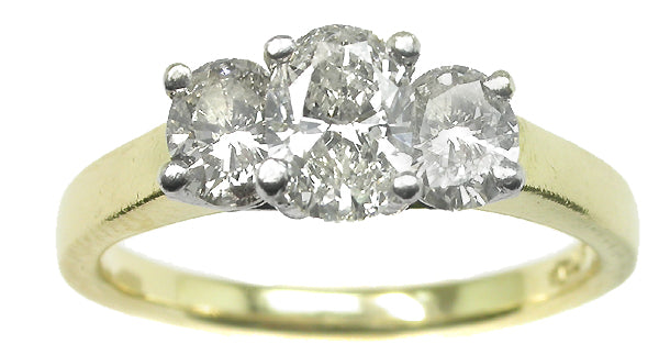 1.30ct Diamond Platinum 14k Yellow Gold Engagement Ring