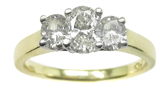 1.30ct Diamond Platinum 14k Yellow Gold Engagement Ring