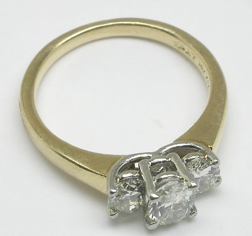 1.30ct Diamond Platinum 14k Yellow Gold Engagement Ring