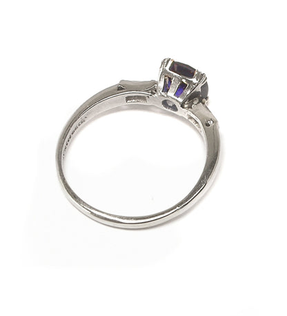 1.32ct Ceylon Sapphire and Diamond Platinum Engagement Ring