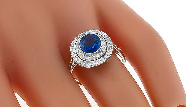 1.35ct Sapphire 0.43ct Diamond Ring