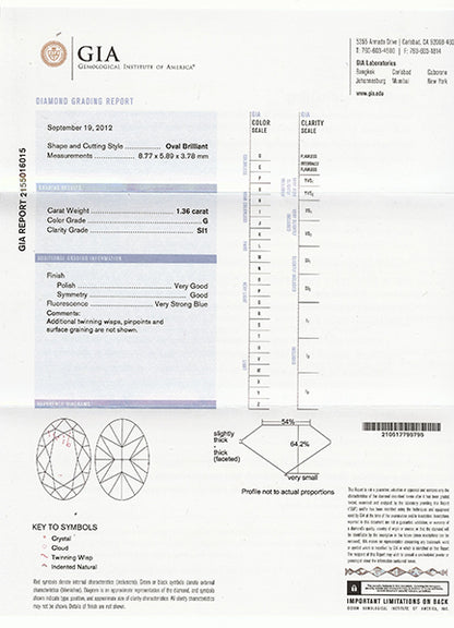 1.36ct Diamond Platinum Engagement Ring