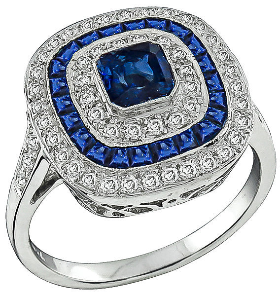 1.38ct Sapphire 0.43ct Diamond Ring